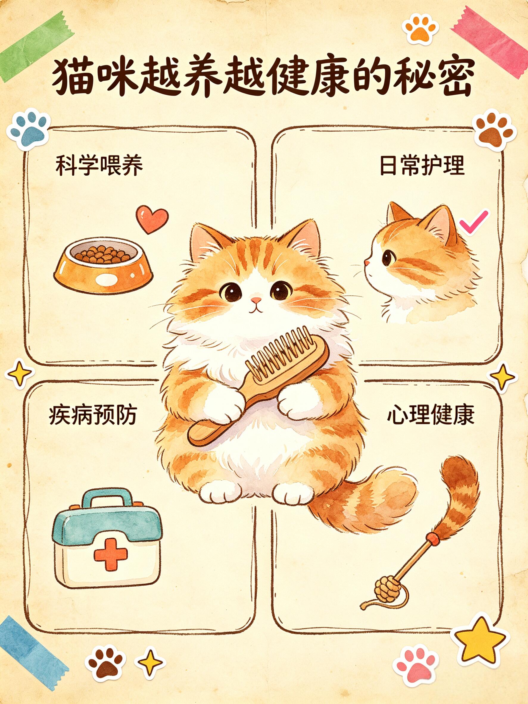 猫咪日常护理 10 个核心要点，新手养猫照着打理少生病