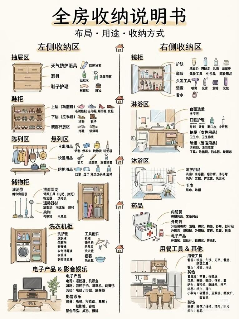 居家生活收纳整理完整指南|零基础全屋收纳