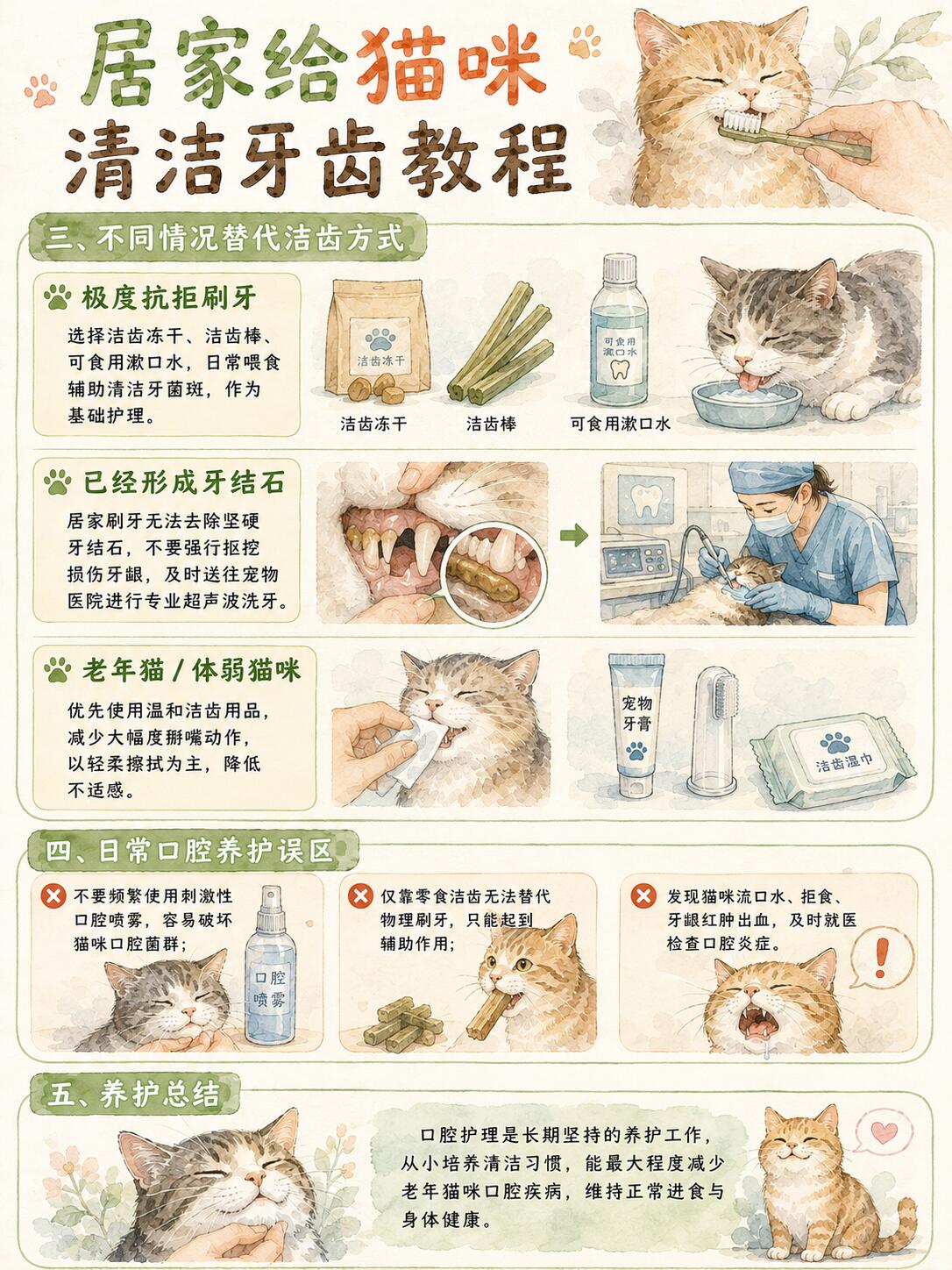 猫咪口腔护理完整指南|零基础刷牙、去口臭、防牙结石、避坑大全
